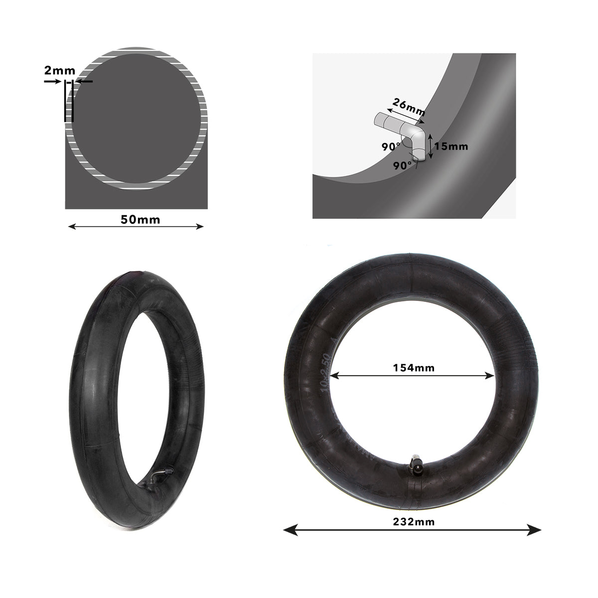 10×2.5 (90° ventil) Slange